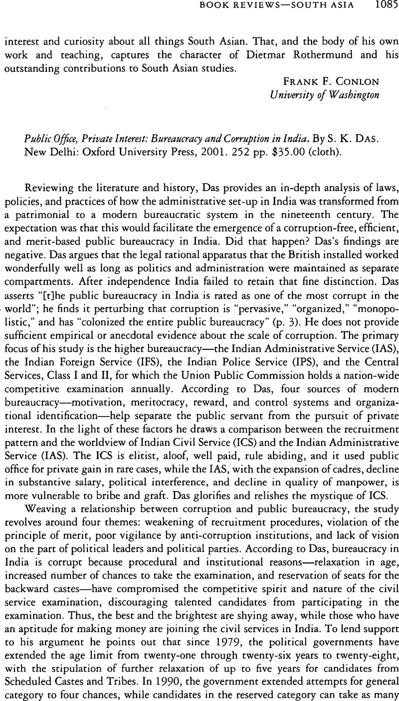 Public Office, Private Interest: Bureaucracy and Corruption in India ...