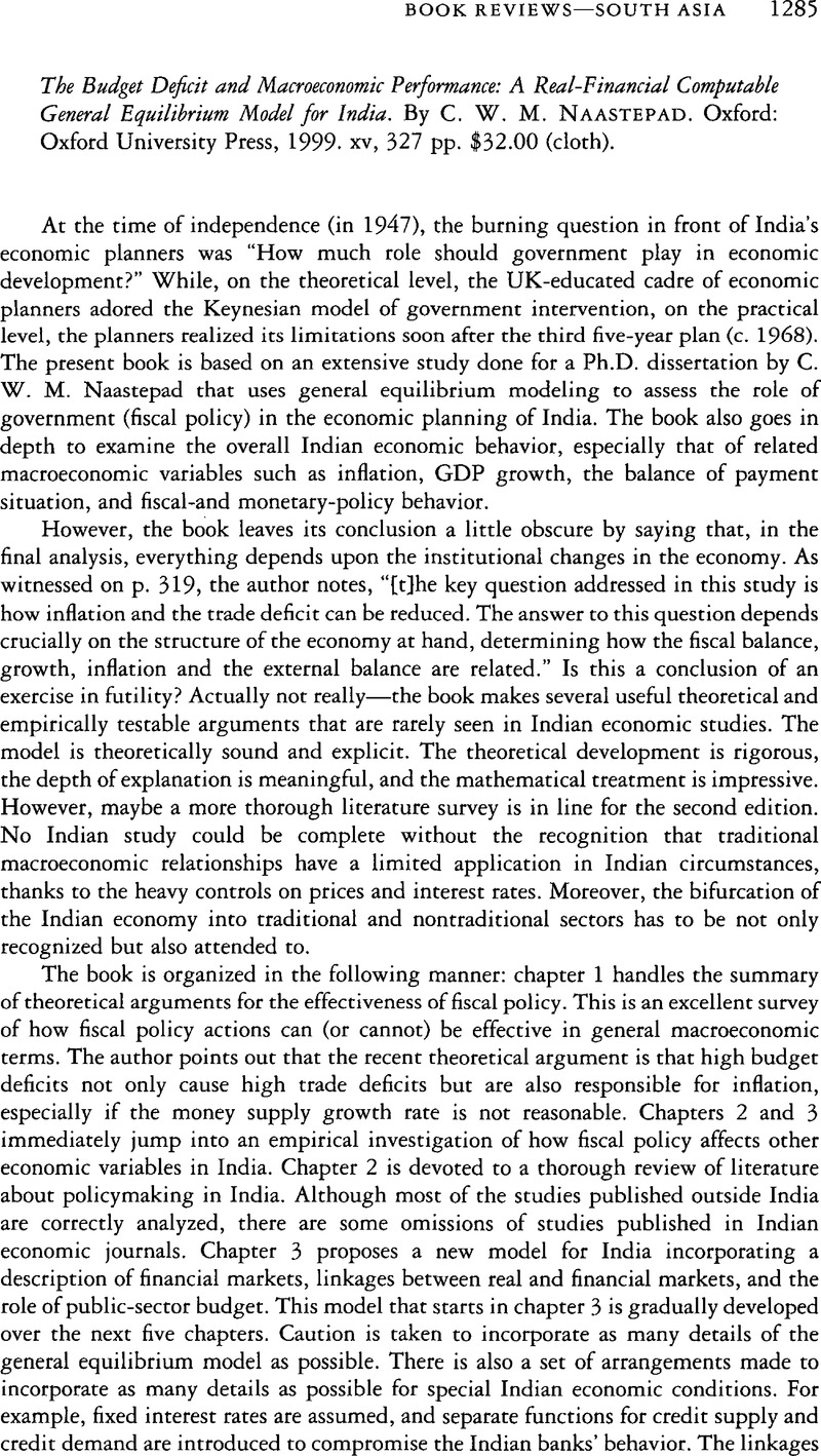 The Budget Deficit and Macroeconomic Performance: A Real-Financial ...