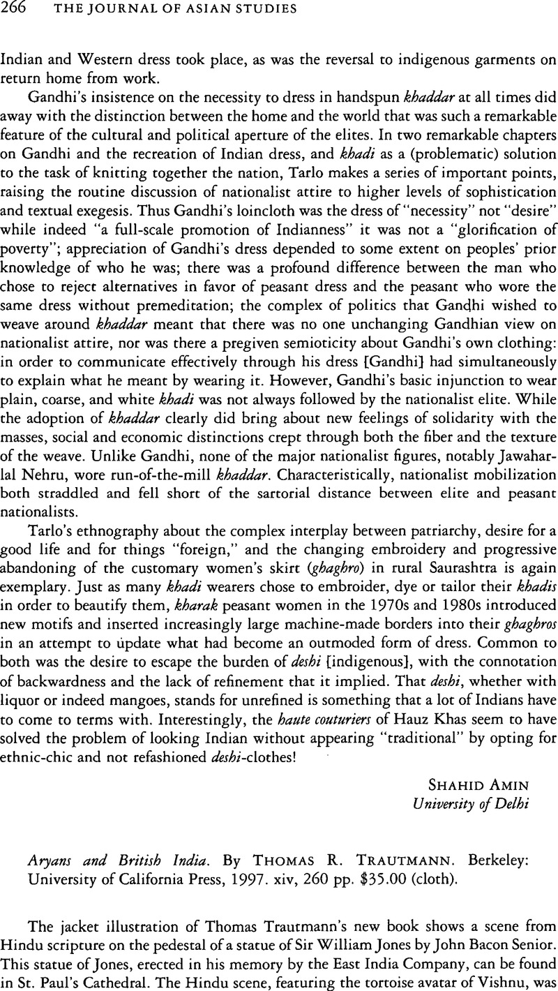 Aryans and British India. By Thomas R. Trautmann. Berkeley: University ...
