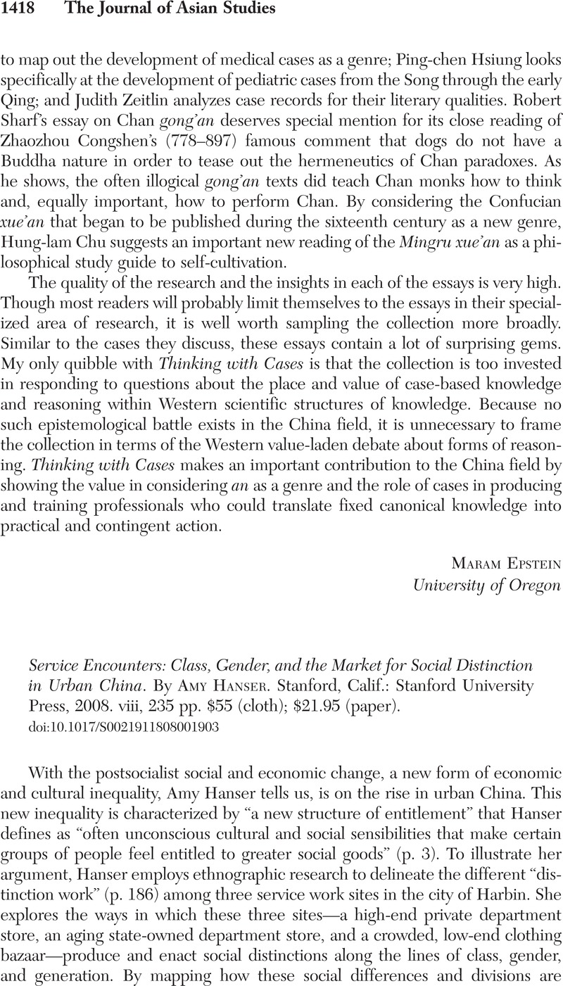 Service Encounters: Class, Gender, and the Market for Social ...