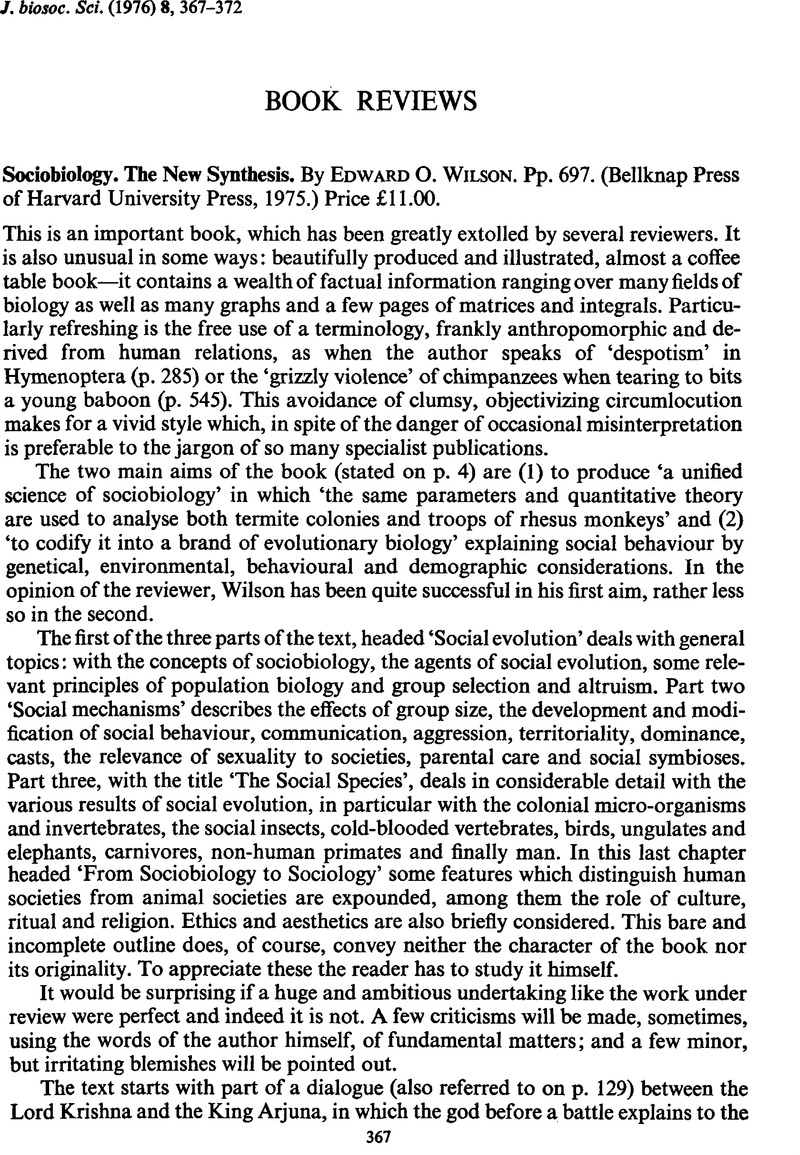 Sociobiology The New Synthesis Pdf