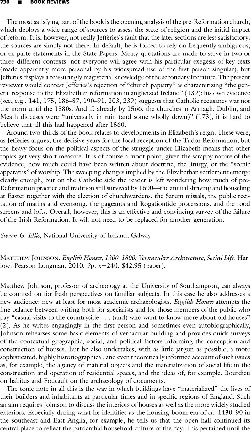 Matthew Johnson. English Houses, 1300–1800: Vernacular Architecture ...