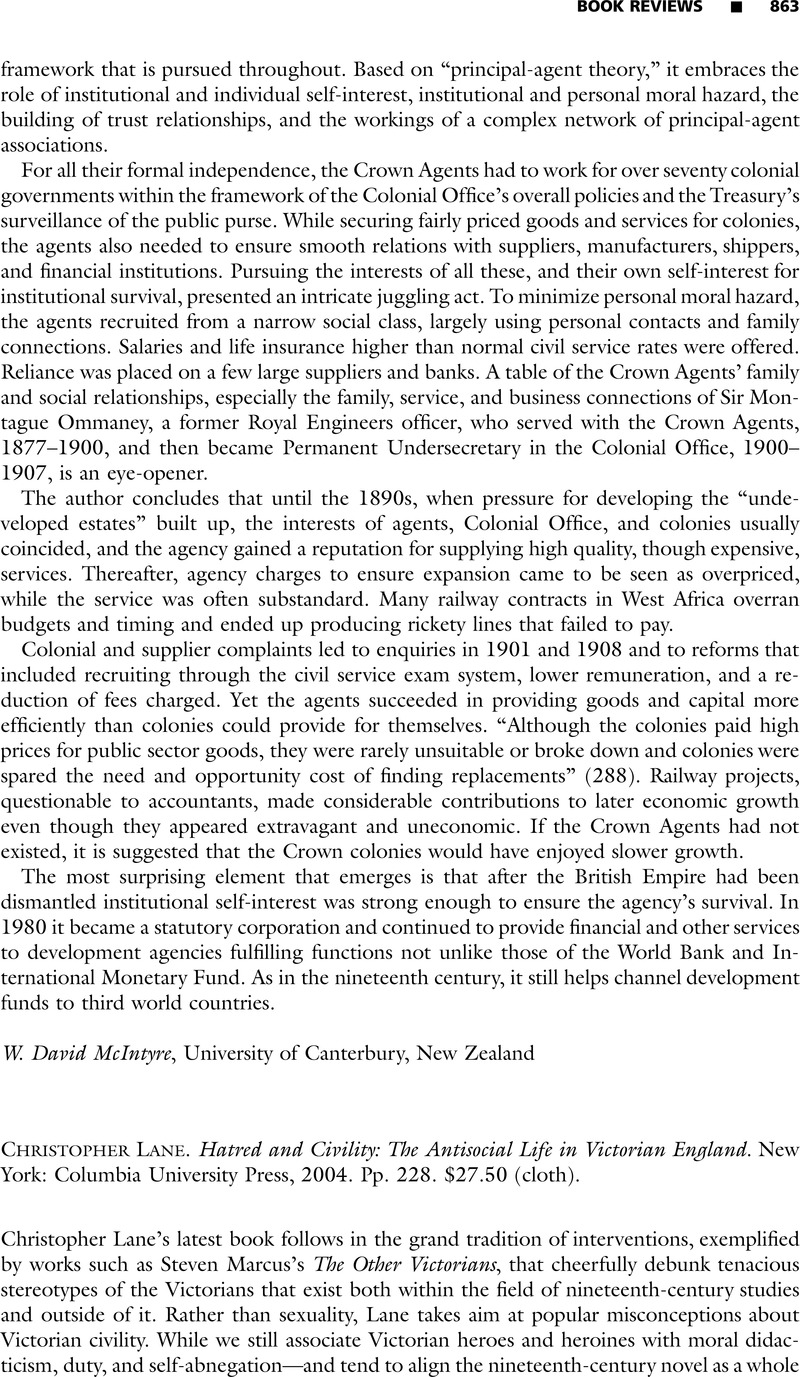 Hatred and Civility: The Antisocial Life in Victorian England