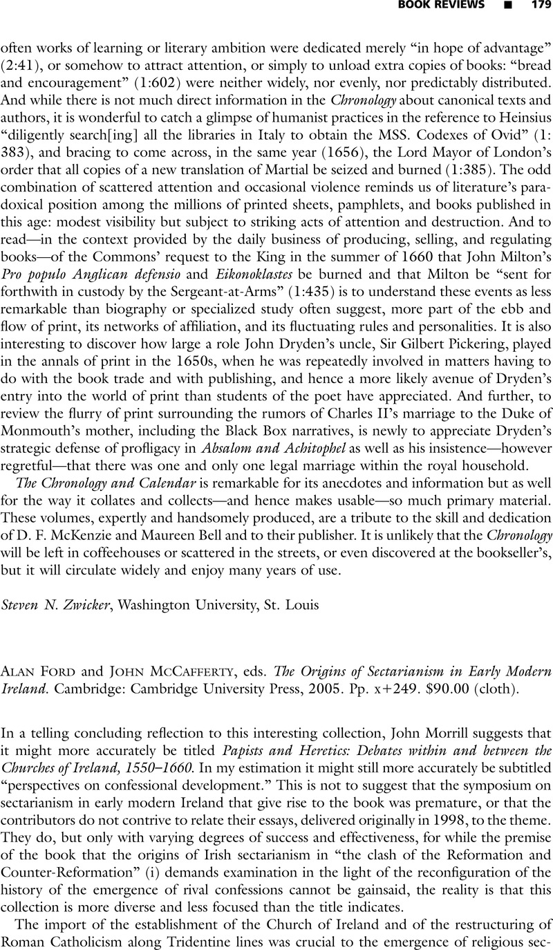 The Origins of Sectarianism in Early Modern Ireland