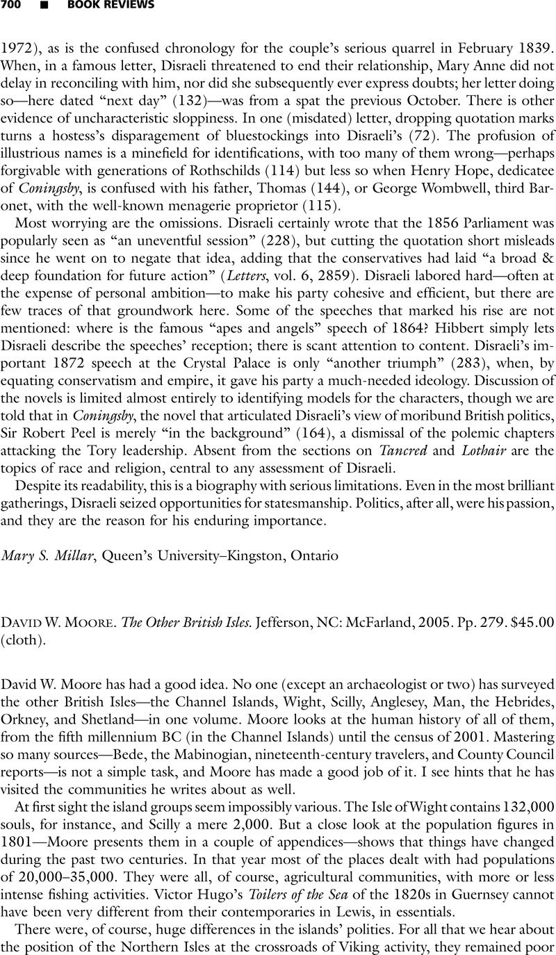 David W. Moore. The Other British Isles. Jefferson, NC: McFarland, 2005 ...