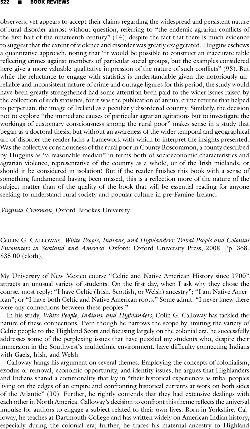 Colin G. Calloway. White People, Indians, and Highlanders Tribal