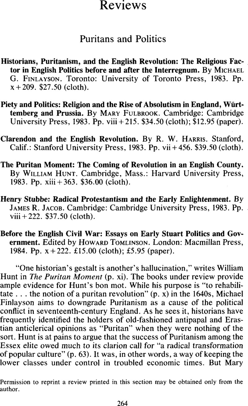 Before the English Civil War: Essays on Early Stuart Politics and Government