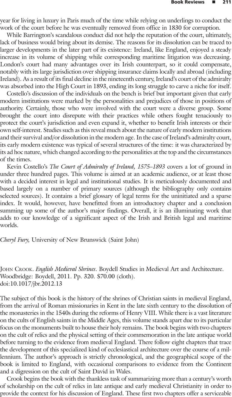 John Crook. English Medieval Shrines. Boydell Studies in Medieval Art ...