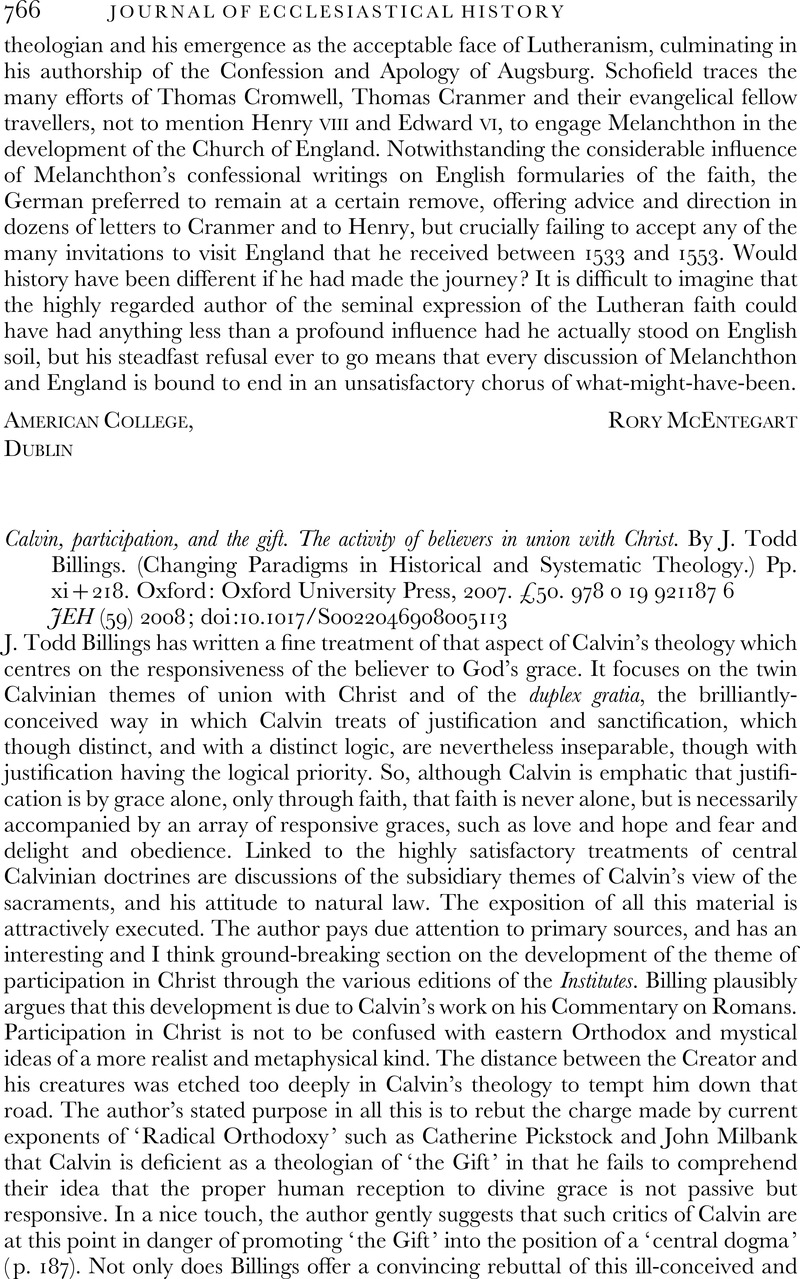 Calvin, participation, and the gift. The activity of believers in