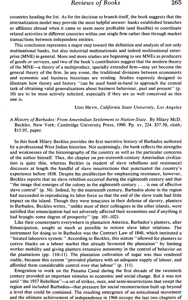 A History of Barbados: From Amerindian Settlement to Nation-State. By ...