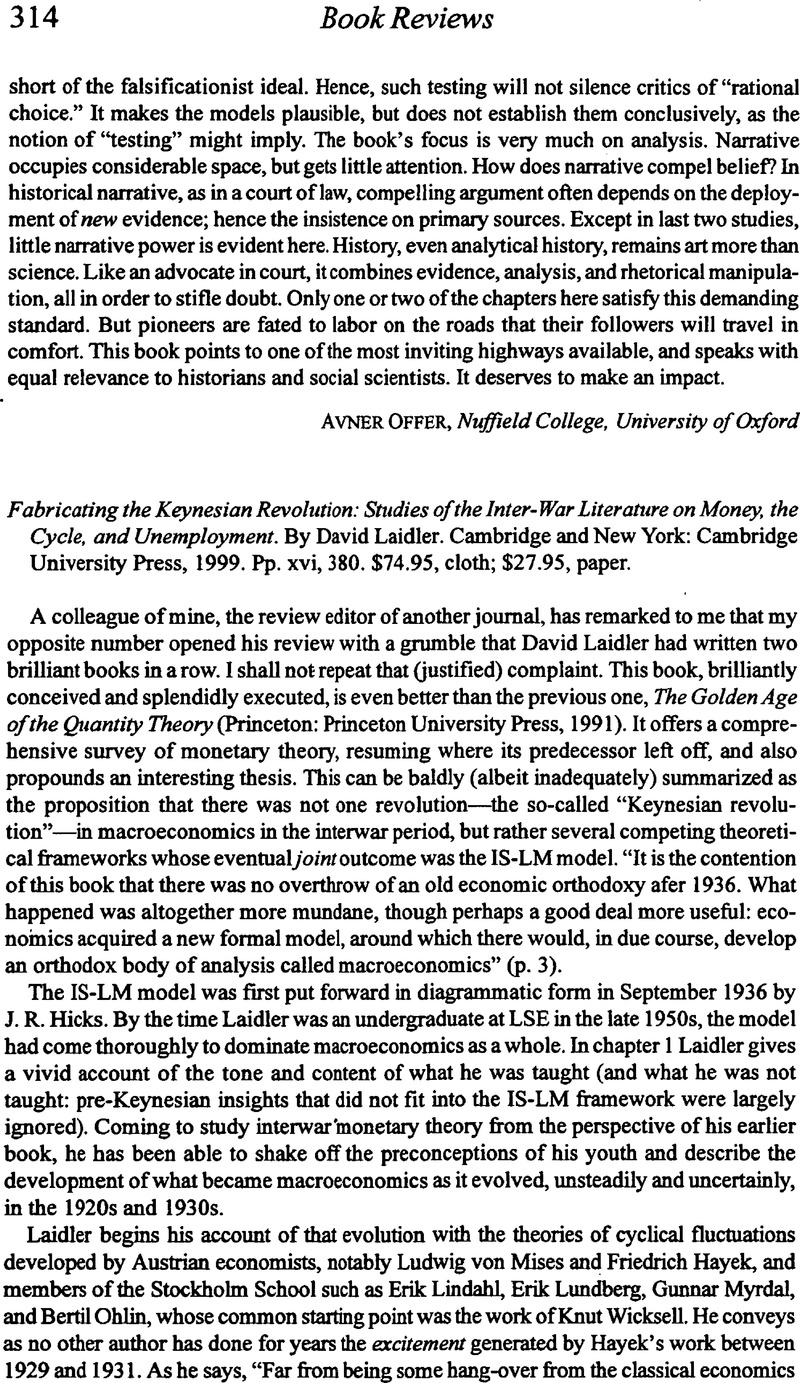 General and miscellaneous fabricating the keynesian revolution