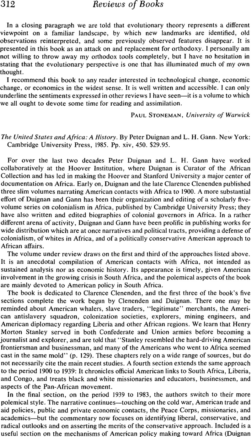 The United States and Africa: A History. By Peter Duignan and L. H ...