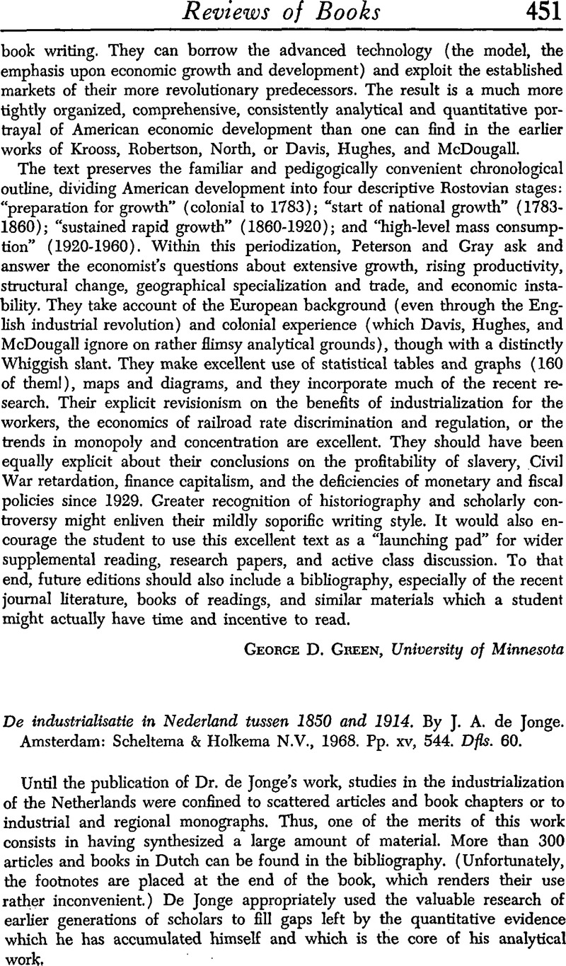 De industrialisatie in Nederland tussen 1850 and 1914. By J. A. de ...