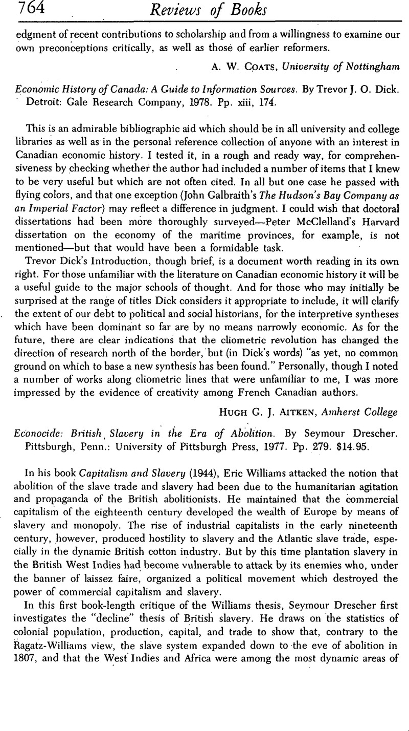 Econocide: British Slavery in the Era of Abolition. By Seymour Drescher ...