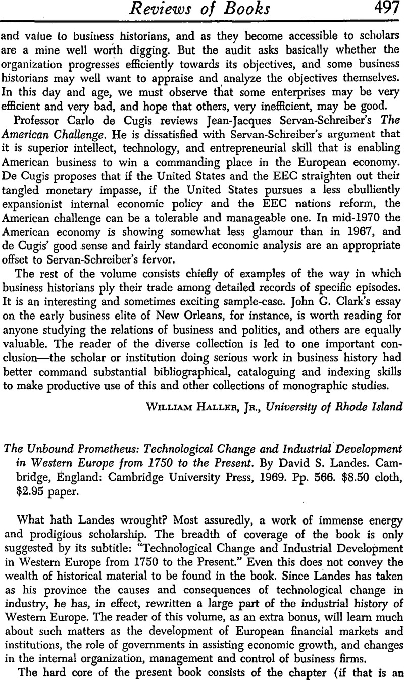 The Unbound Prometheus: Technological Change and Industrial Development ...