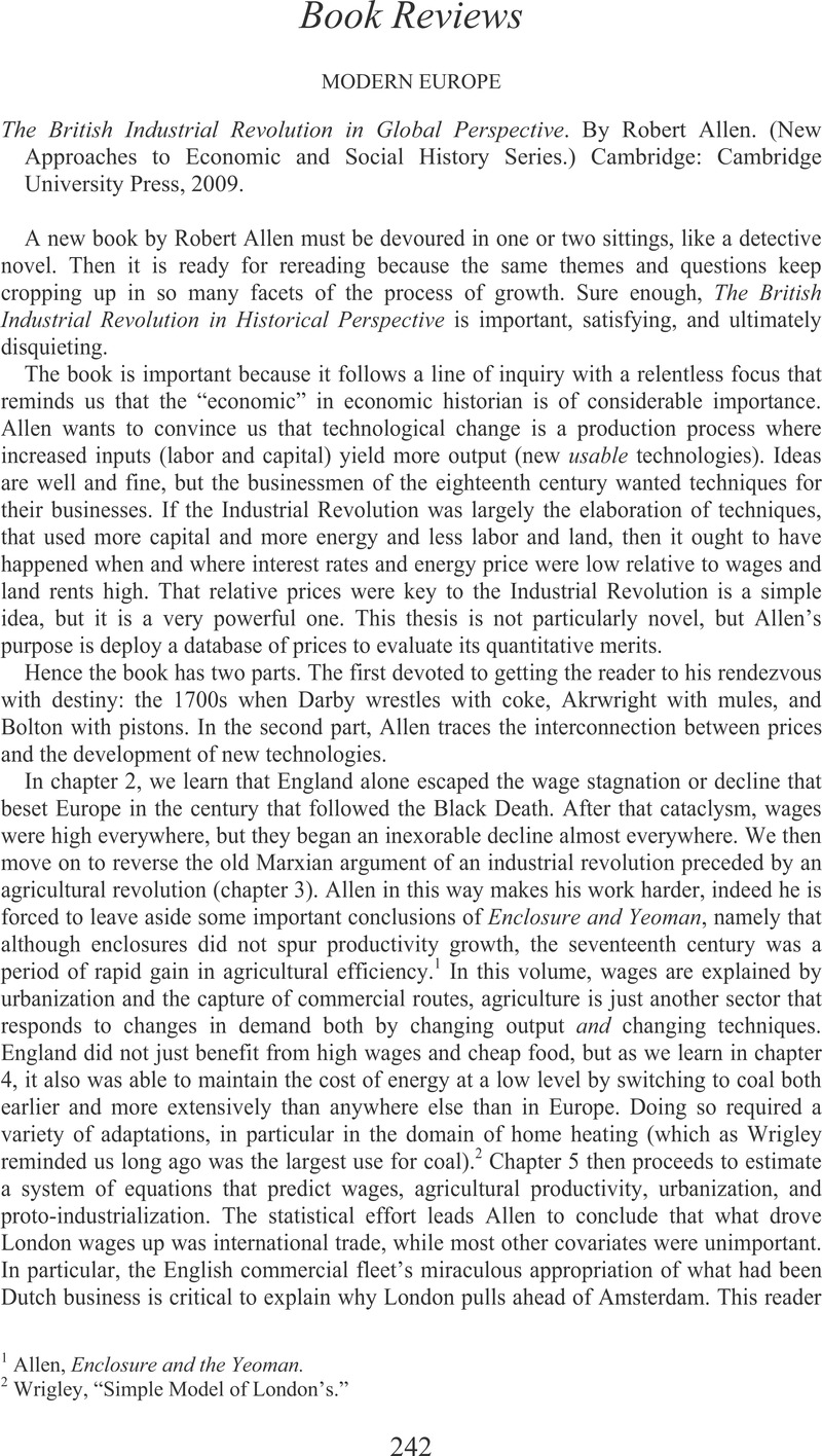 The British Industrial Revolution in Global Perspective. By Robert ...
