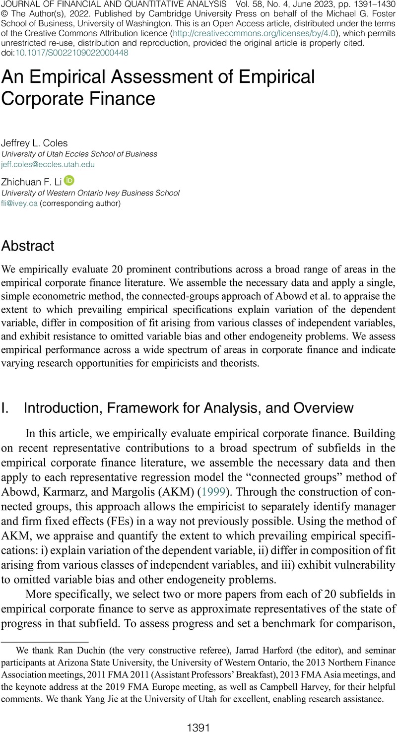 an-empirical-assessment-of-empirical-corporate-finance-journal-of