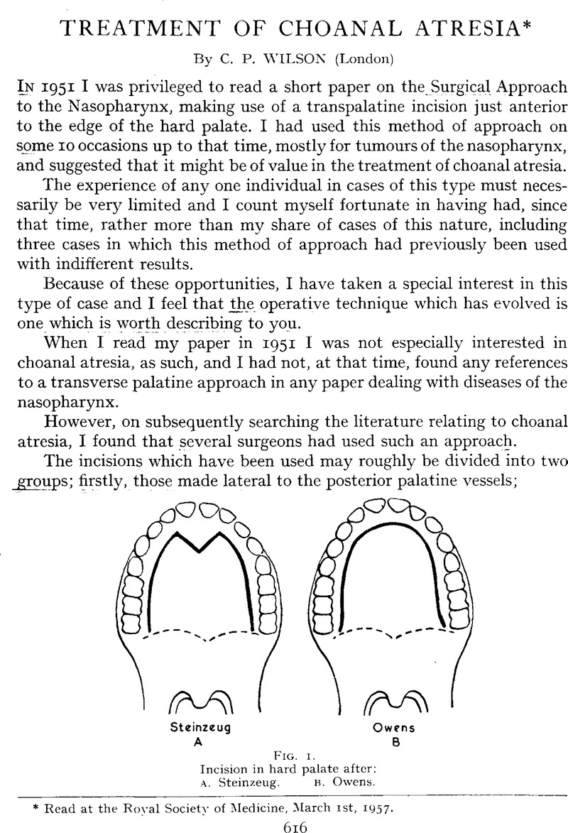 Treatment Of Choanal Atresia The Journal Of Laryngology And Otology Cambridge Core 