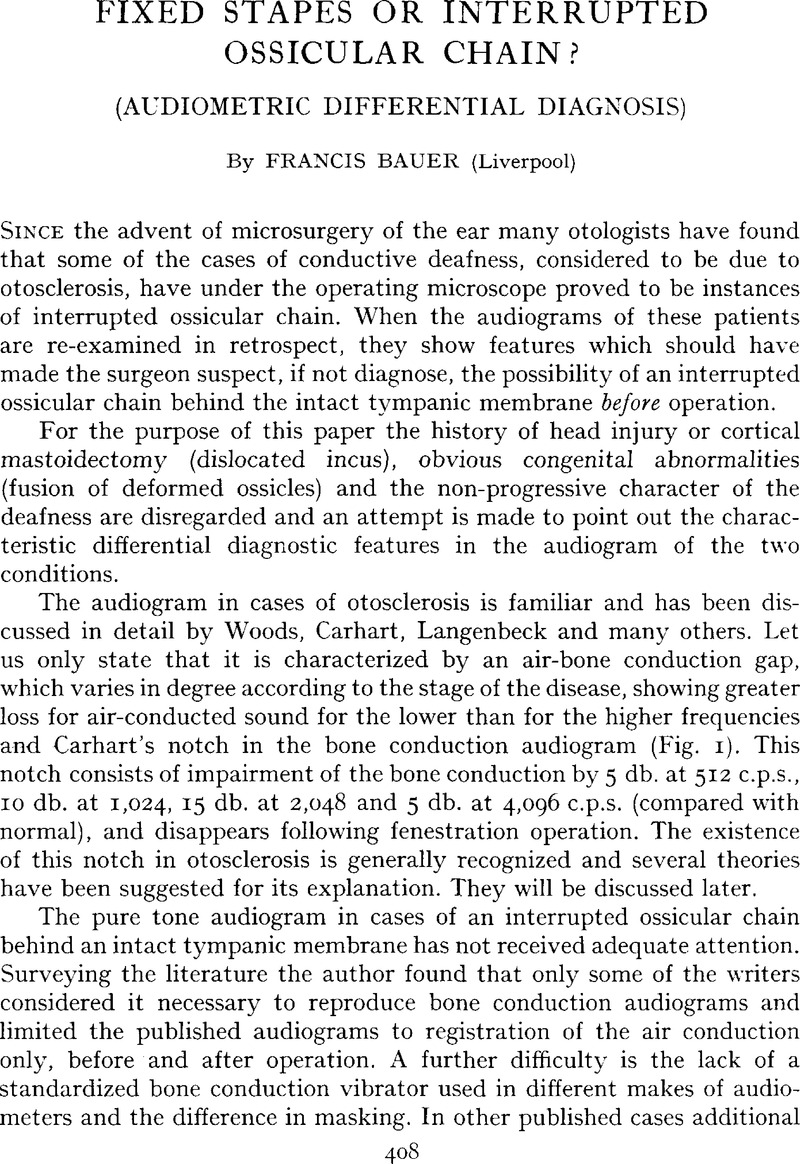 Fixed Stapes or Interrupted Ossicular Chain? The Journal of