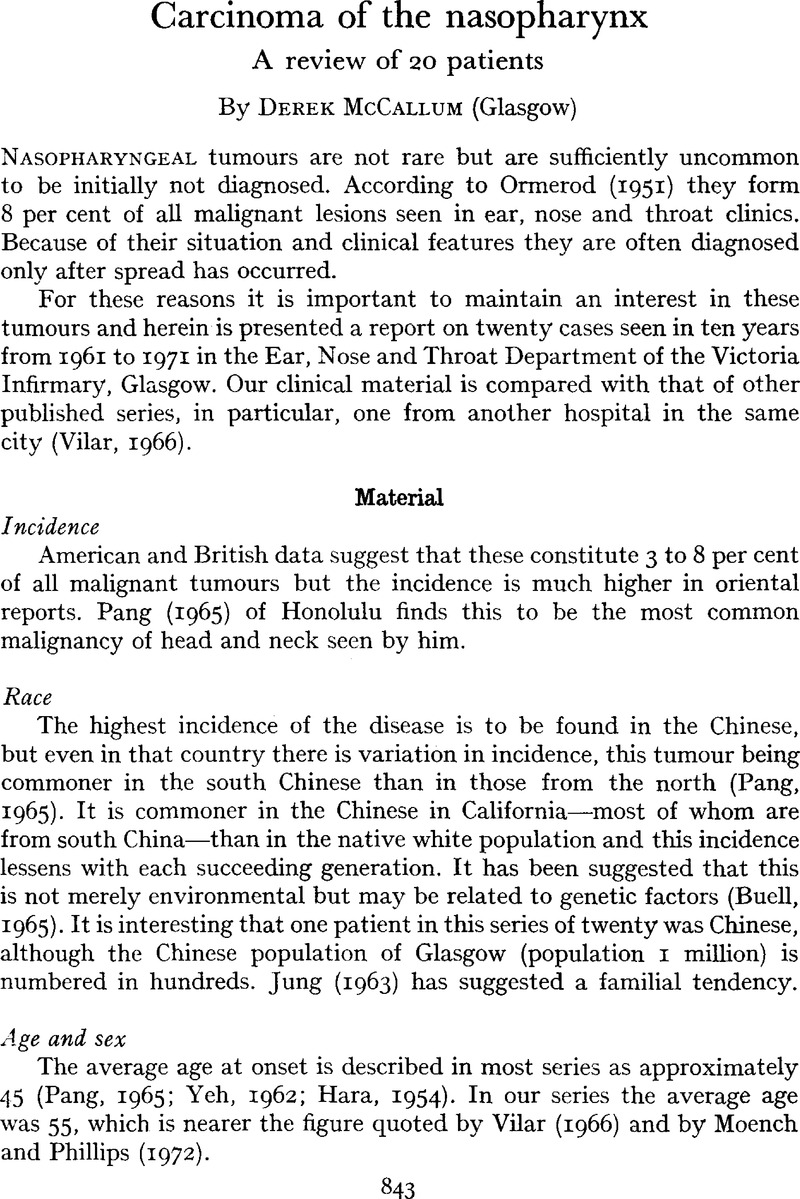 Carcinoma of the nasopharynx | The Journal of Laryngology & Otology ...