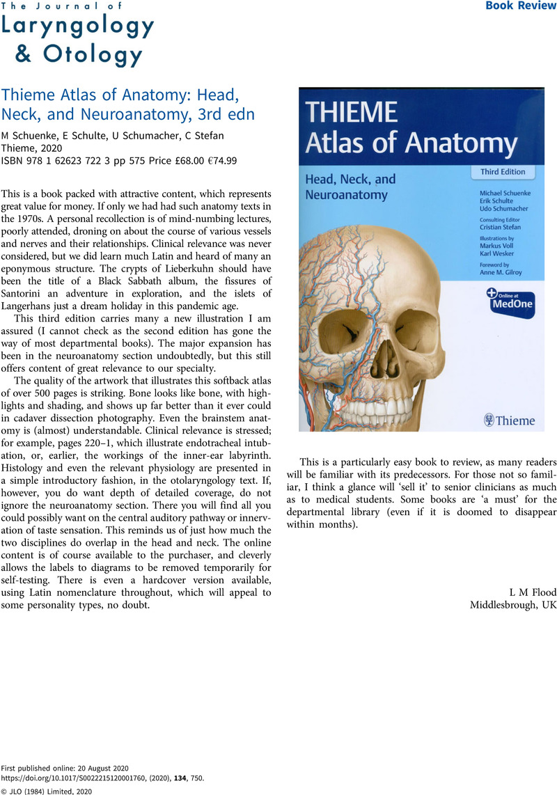Thieme Atlas Of Anatomy Head Neck And Neuroanatomy 3rd Edn M