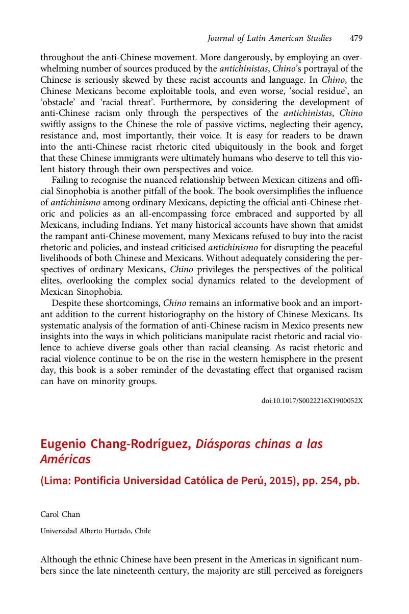 Diásporas chinas a las Américas