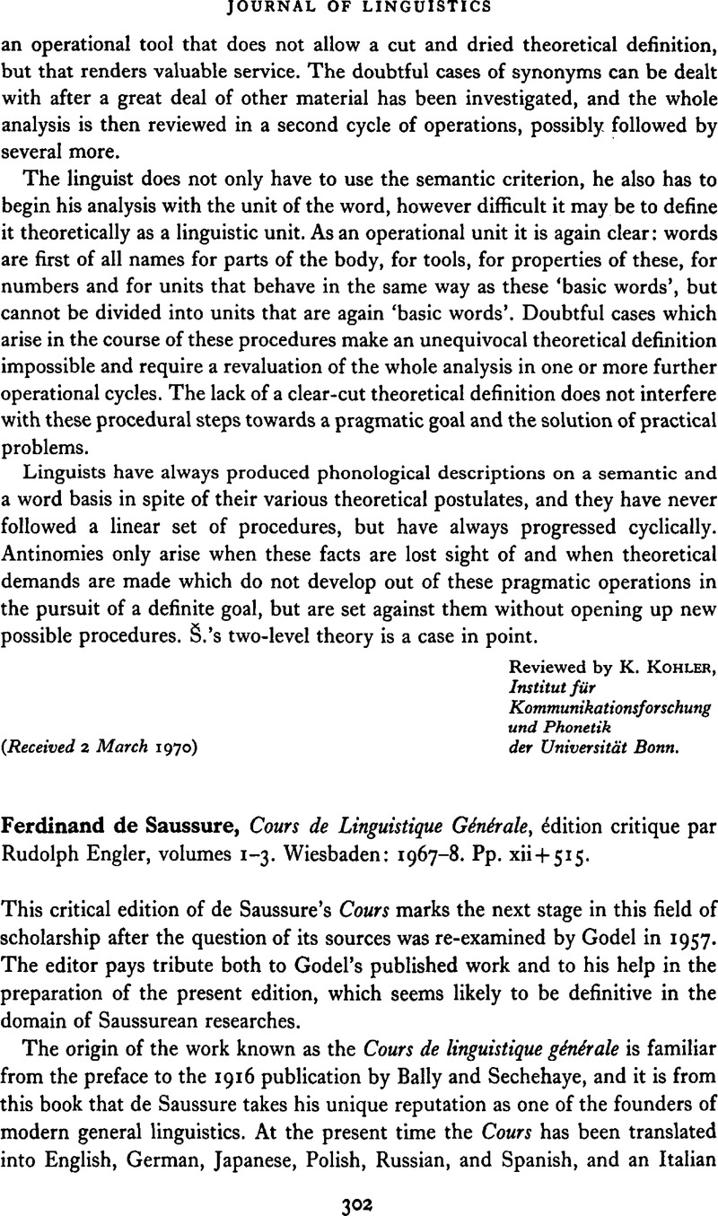 Ferdinand De Saussure, Cours De Linguistique Générale, édition Critique ...