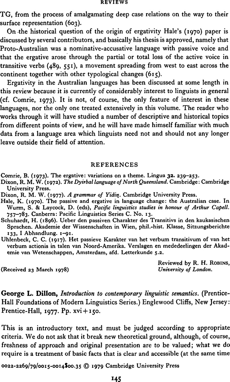 George L. Dillon, Introduction to contemporary linguistic