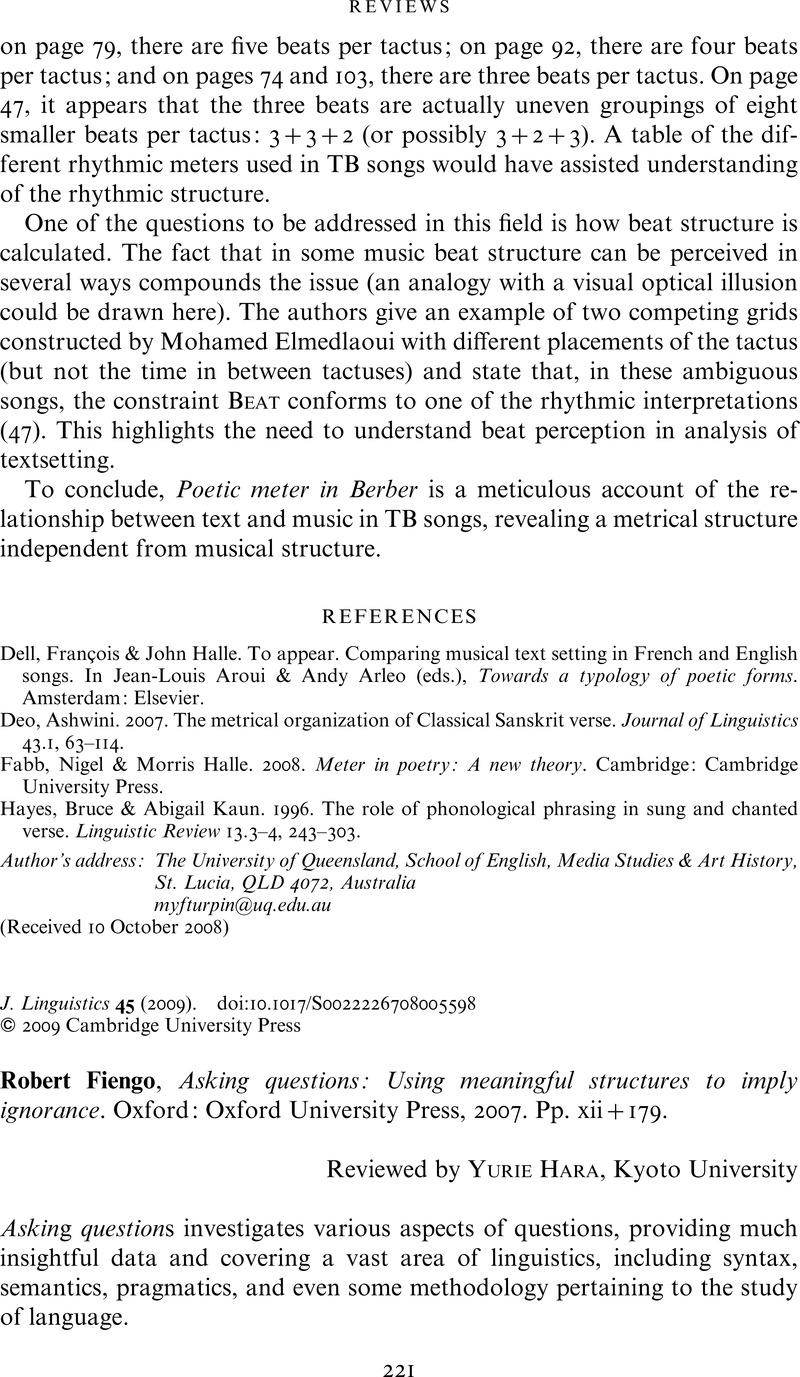 Robert Fiengo, Asking questions Using meaningful structures to imply