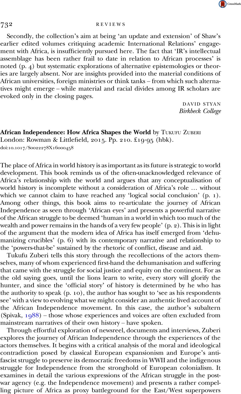 African Independence: How Africa Shapes the World