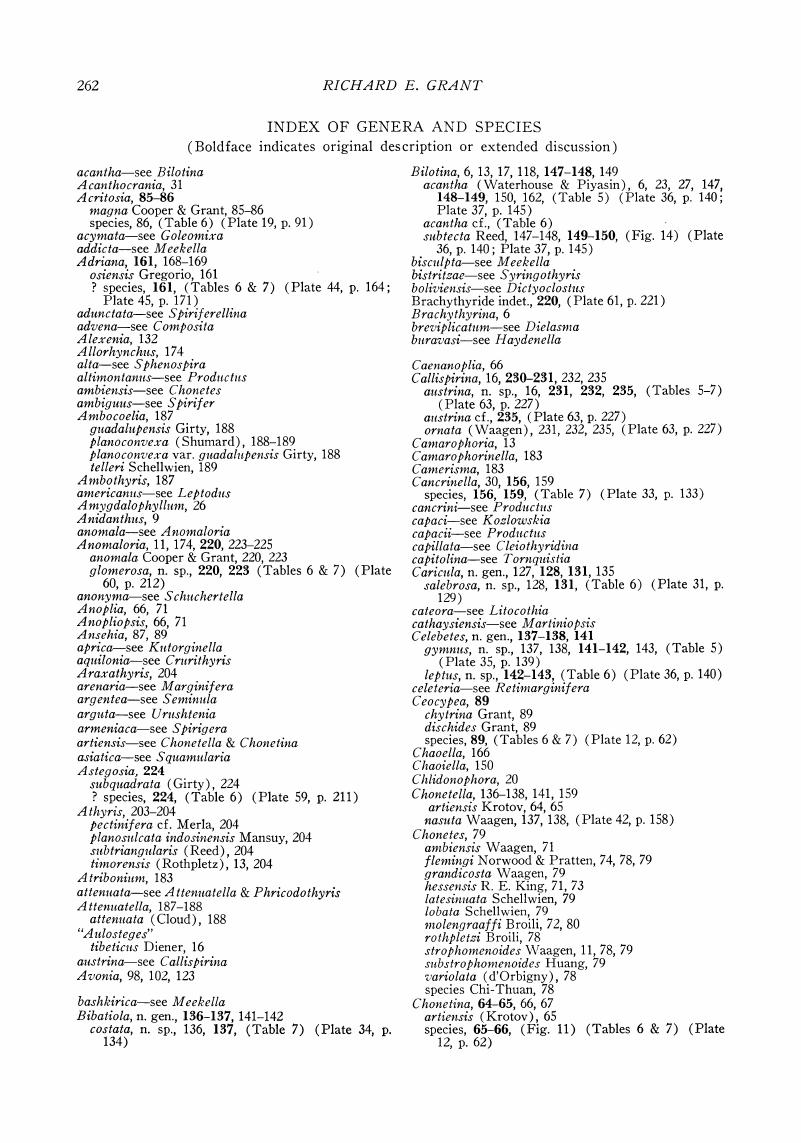 Index of Genera and Species | Journal of Paleontology | Cambridge Core