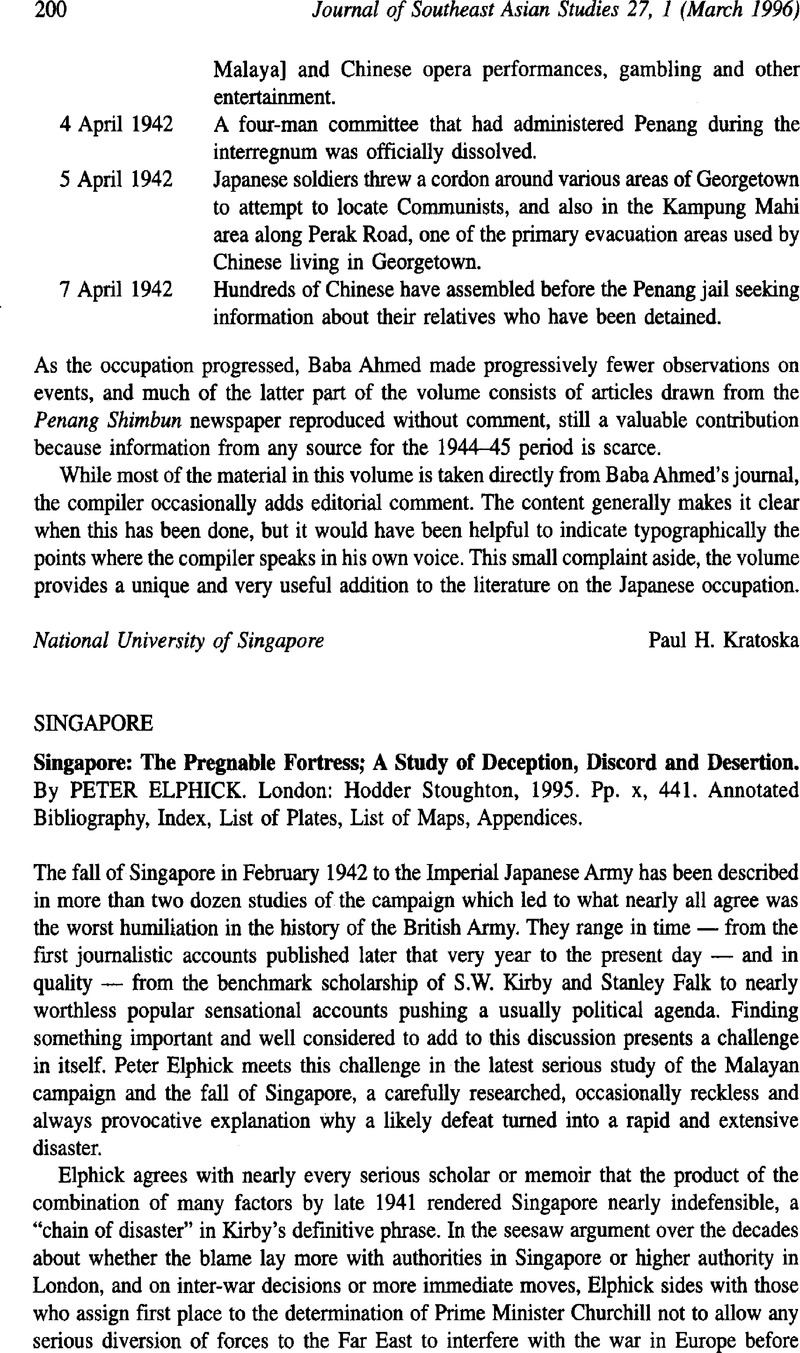 Pregnable Singapore: The Pregnable Fortress; A Study of Deception, Discord and ...
