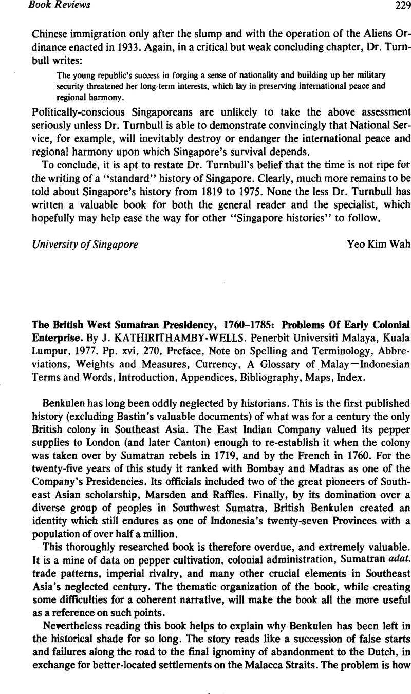 The British West Sumatran Presidency 1760 1785 Problems Of Early The british west sumatran presidency 1760 1785 problems of early