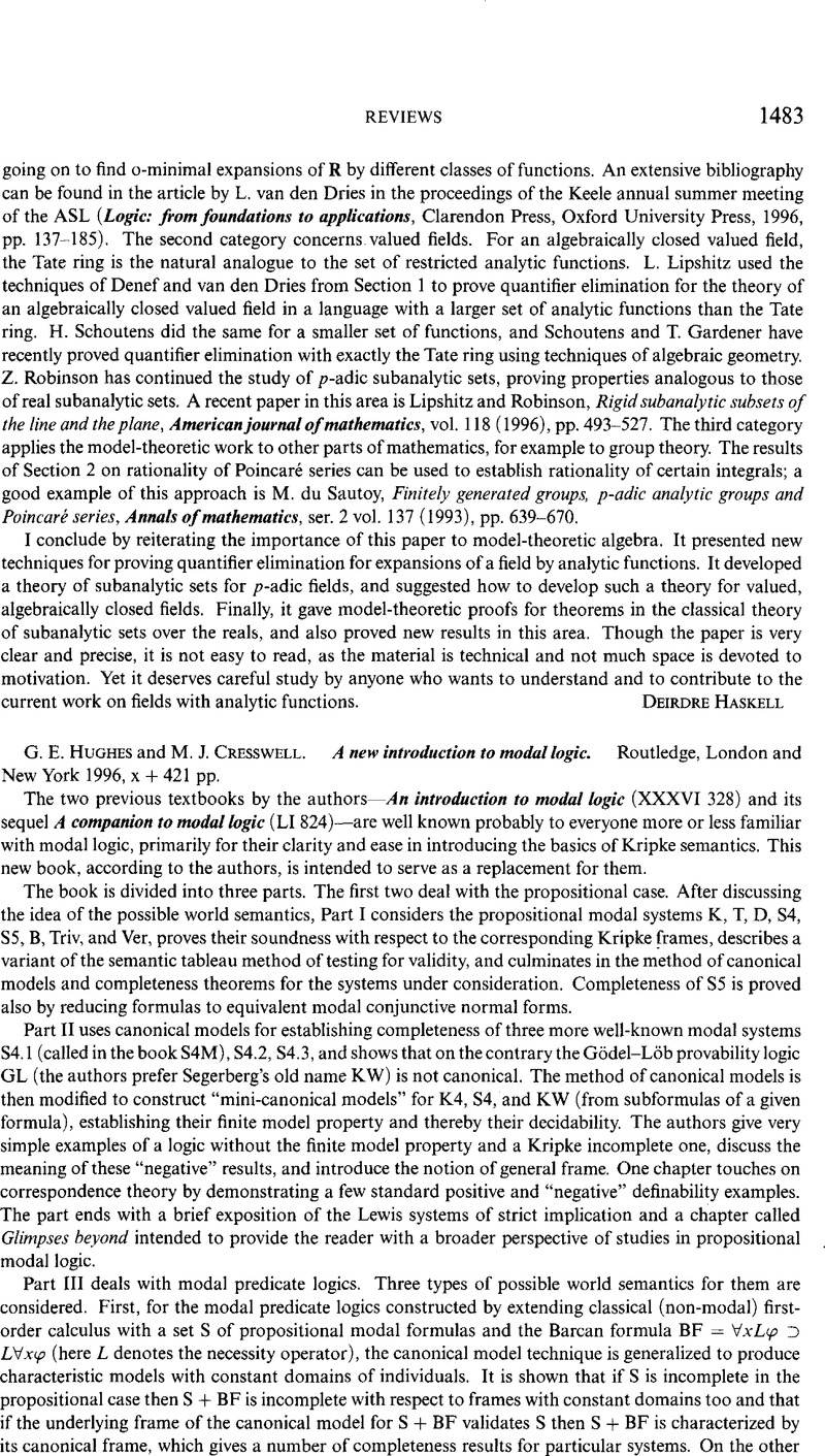 G. E. Hughes and M. J. Cresswell. A new introduction to modal logic ...