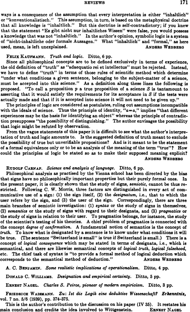 Rudolf Carnap. Science and analysis of language. Ditto, 6 pp. | The ...