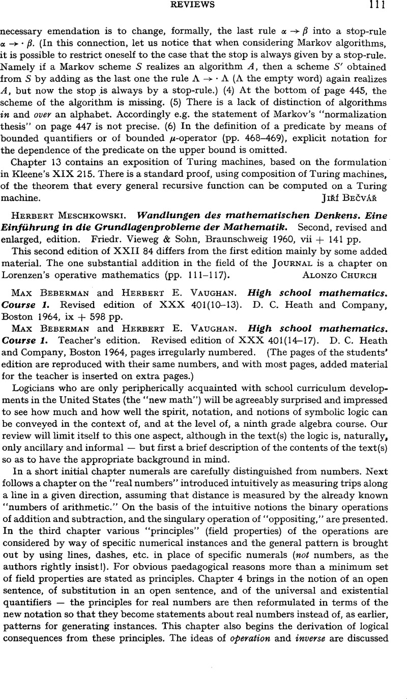 Max Beberman and Herbert E. Vaughan. High school mathematics. Course 1 ...