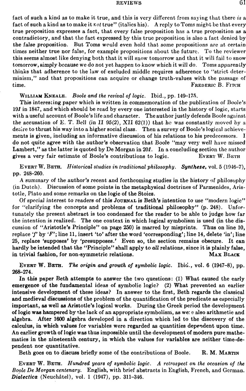 William Kneale. Boole and the revival of logic. Mind, n.s. vol. 57 ...