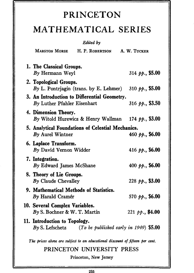 Princeton Mathematical Series | The Journal Of Symbolic Logic ...