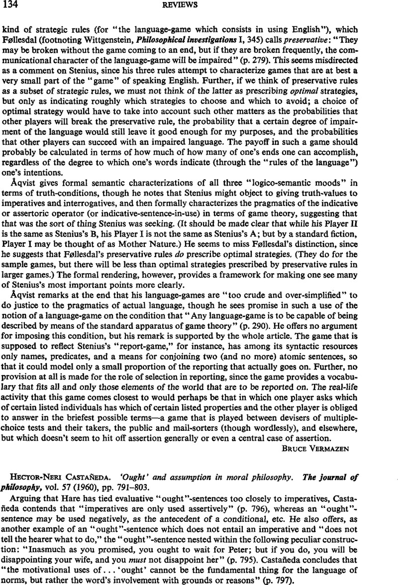 Hector-Neri Castañeda. ‘Ought’ and assumption in moral philosophy. The ...