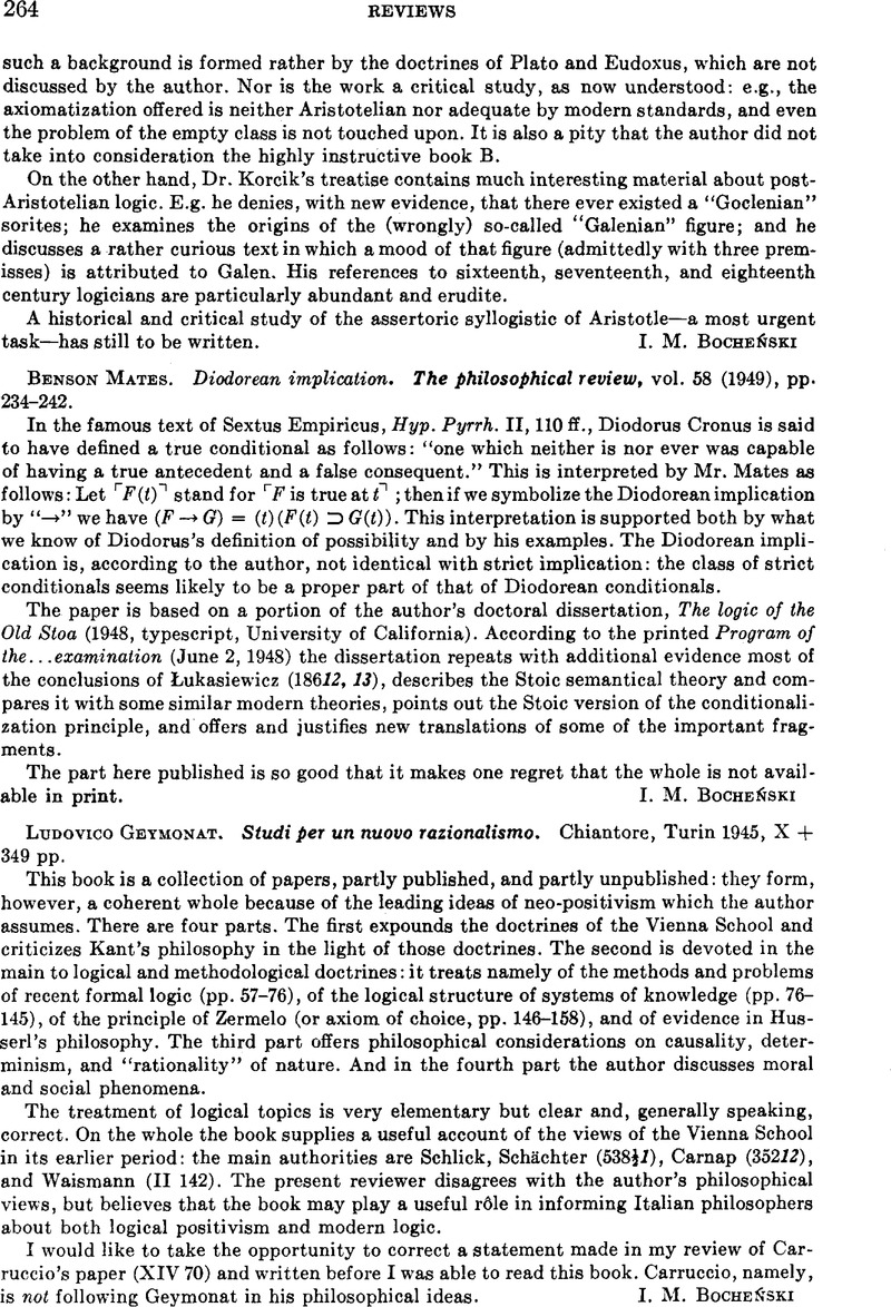 Benson Mates. Diodorean implication. The philosophical review, vol. 58 ...