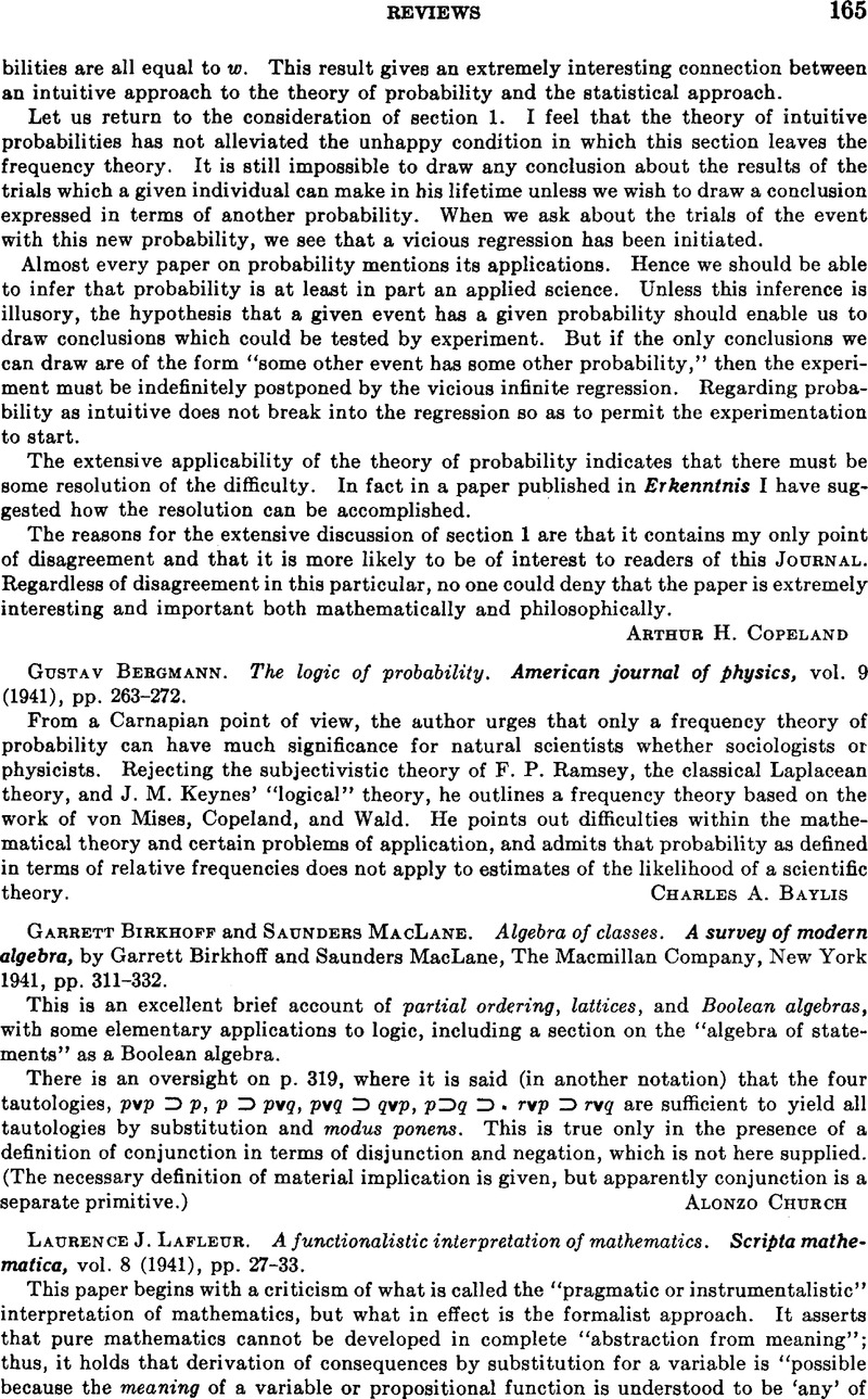 Laurence J. Lafleur. A functionalistic interpretation of mathematics ...