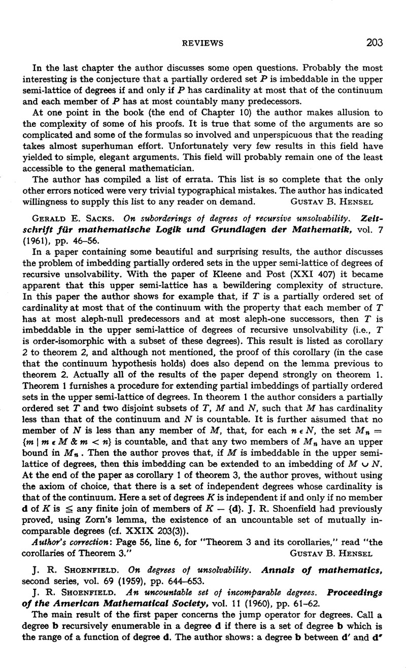 J. R. Shoenfield. On degrees of unsolvability. Annals of mathematics ...