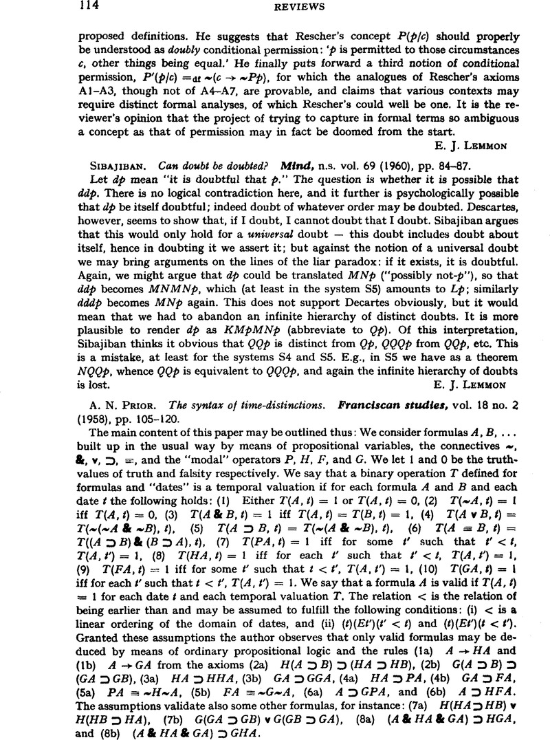 A. N. Prior. The syntax of time-distinctions. Franciscan studies, vol ...