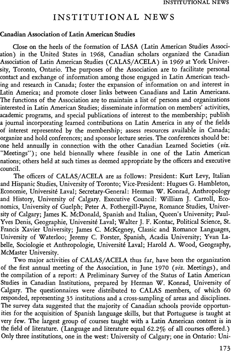 Institutional News Latin American Research Review Cambridge Core