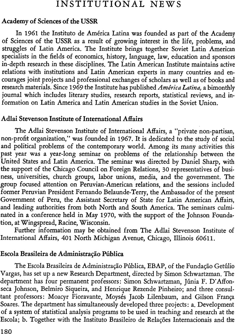 Institutional News Latin American Research Review Cambridge Core