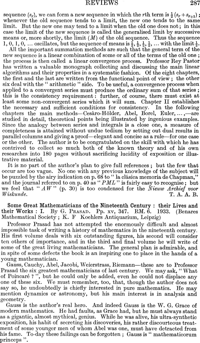 Some Great Mathematicians of the Nineteenth Century: their Lives and ...