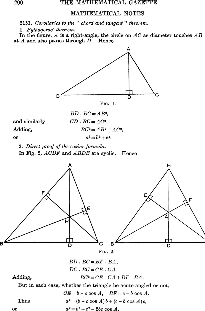 2151. Corollaries to the “chord and tangent” theorem | The Mathematical ...