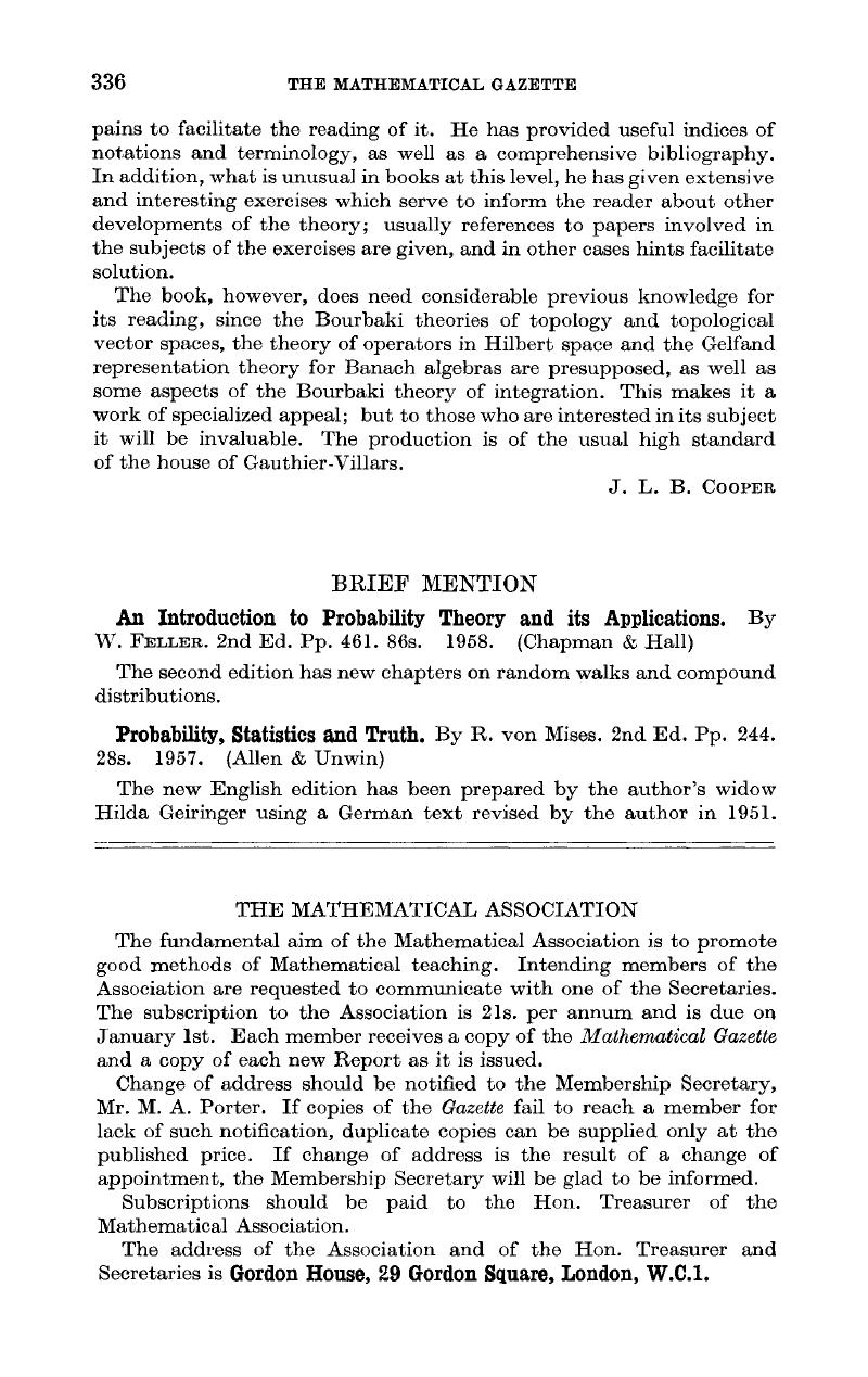 An Introduction to Probability Theory and its Applications. By W