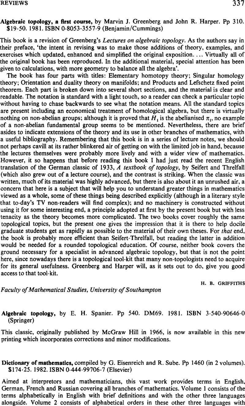 algebraic-topology-a-first-course-by-marvin-j-greenberg-and-john-r