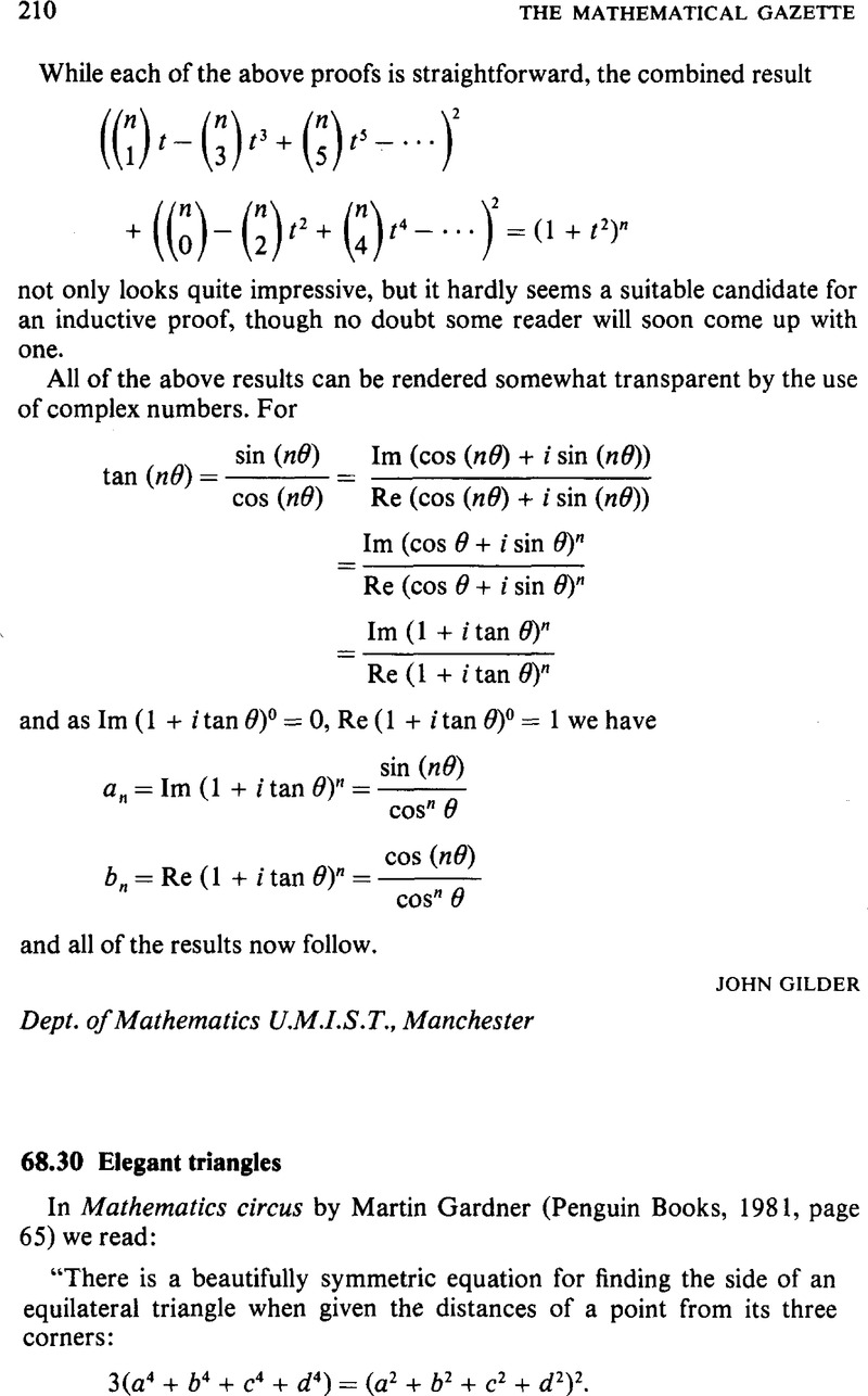 6830 Elegant Triangles The Mathematical Gazette Cambridge Core 0795